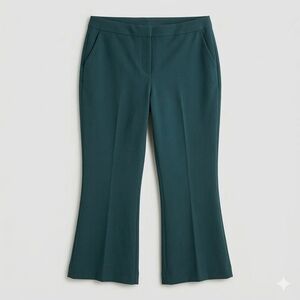 Boden Cropped Kick Flare Trousers Size 16R Deep Teal Green